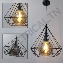 LUSTRE METALIQUE ET VERRE...