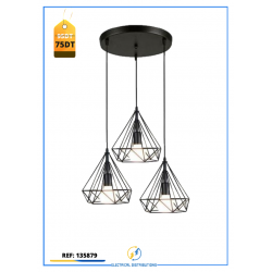 LUSTRE METALLIQUE 3587/3 NOIR